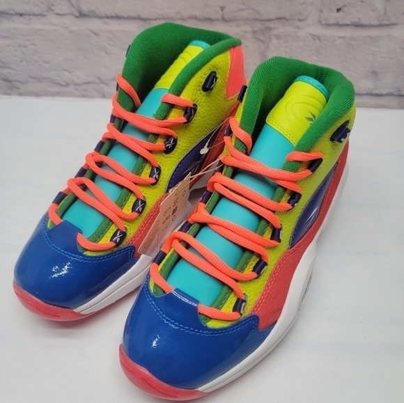 Reebok Classics Junior Question Mid Color Explosion Allen Iverson HP3005 Size 7 - Picture 8 of 8